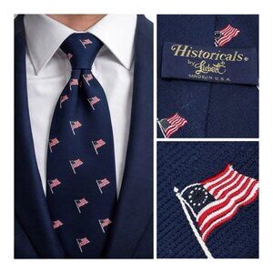 Lariat Men's Neck Tie Old Glory American Flag Historicals USA Made
